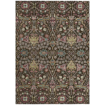 LOOMLAN Rugs Leon Brown Washable Indoor-Outdoor Rug