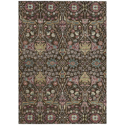 LOOMLAN Rugs Leon Brown Washable Indoor-Outdoor Rug