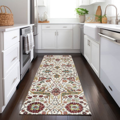 LOOMLAN Rugs Leon Ivory Washable Indoor-Outdoor Rug