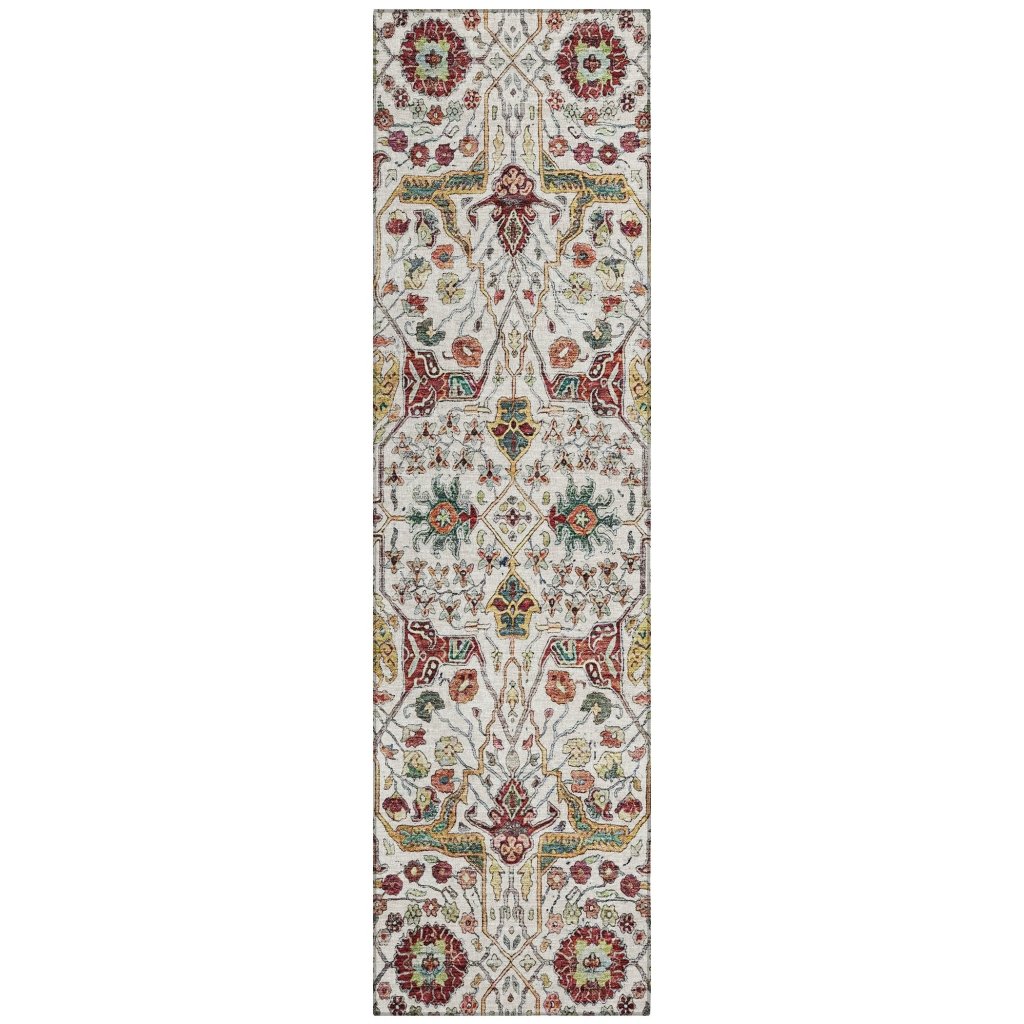 LOOMLAN Rugs Leon Ivory Washable Indoor-Outdoor Rug