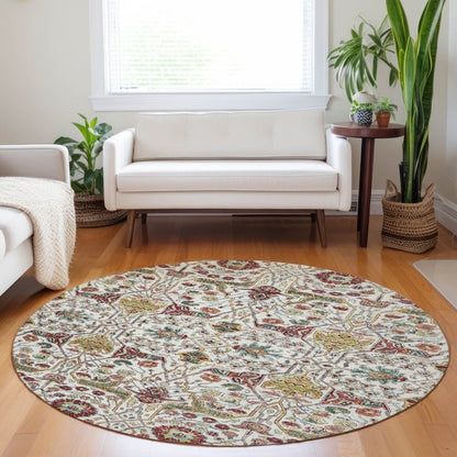 LOOMLAN Rugs Leon Ivory Washable Indoor-Outdoor Rug