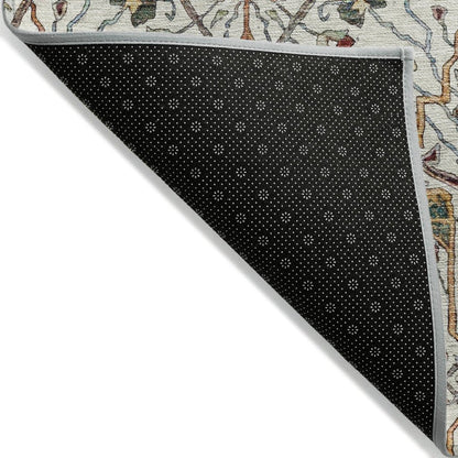 LOOMLAN Rugs Leon Ivory Washable Indoor-Outdoor Rug