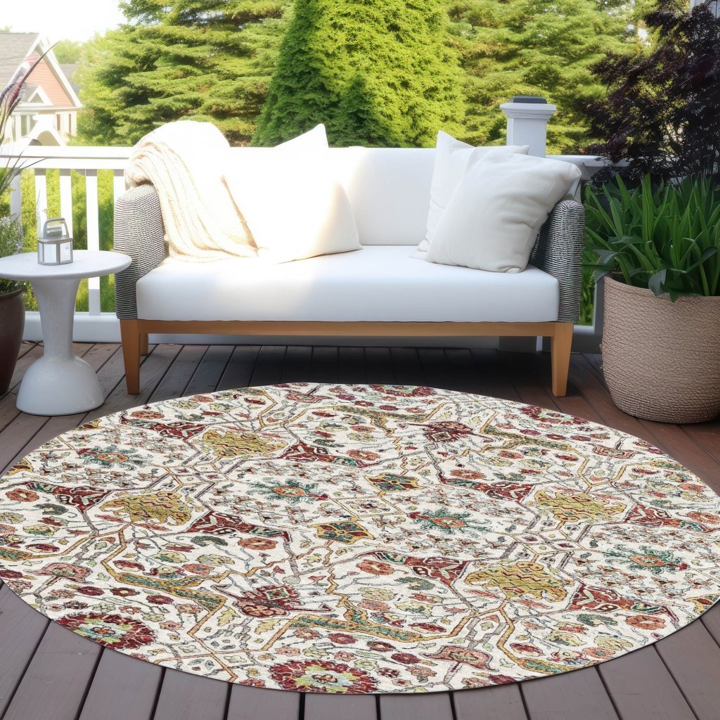 LOOMLAN Rugs Leon Ivory Washable Indoor-Outdoor Rug