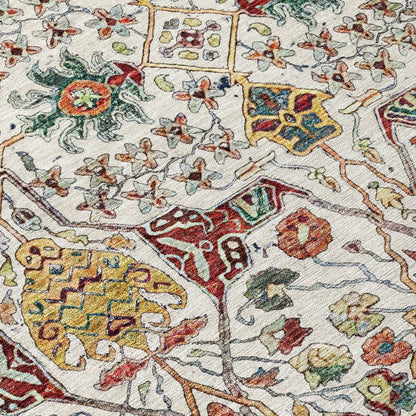 LOOMLAN Rugs Leon Ivory Washable Indoor-Outdoor Rug
