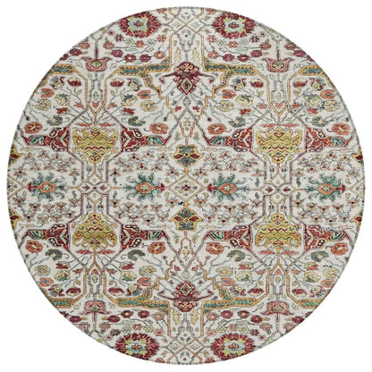 LOOMLAN Rugs Leon Ivory Washable Indoor-Outdoor Rug