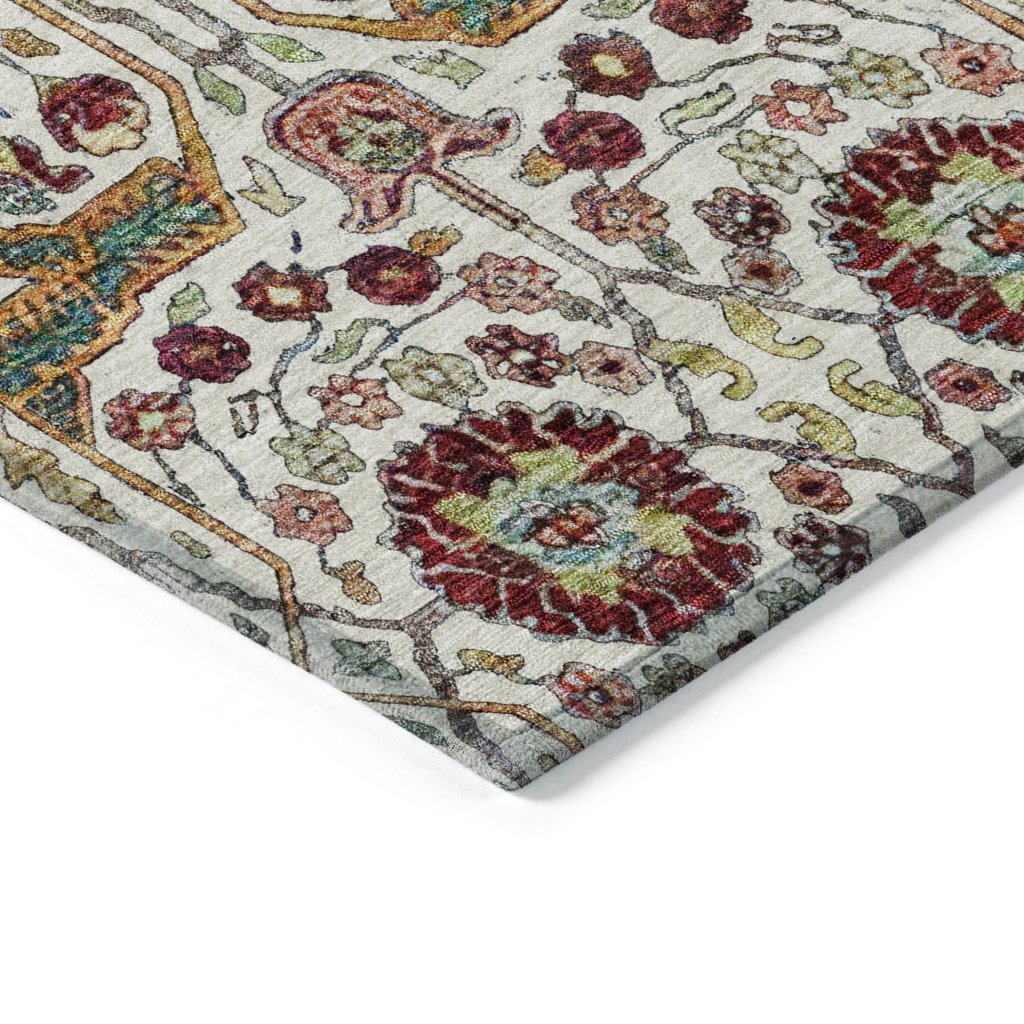 LOOMLAN Rugs Leon Ivory Washable Indoor-Outdoor Rug