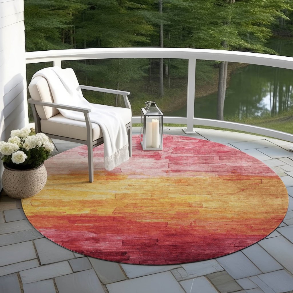 Lethrae Pink Washable Indoor - Outdoor Rug - LOOMLAN - LOOMLAN Rugs - Outdoor Rugs