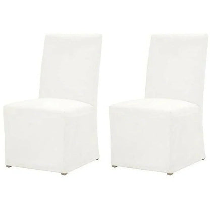 Levi Slipcover Armless Dining Chair 2PC - LOOMLAN - Essentials For Living - Dining Chairs