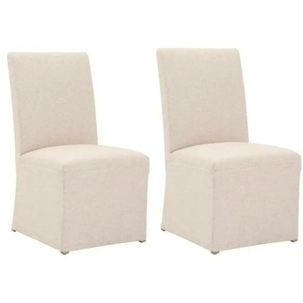 Levi Slipcover Armless Dining Chair 2PC - LOOMLAN - Essentials For Living - Dining Chairs