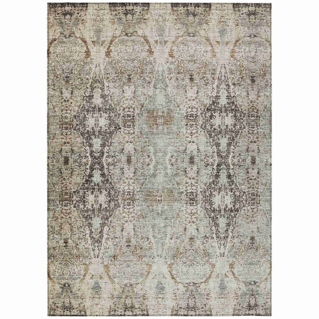 LOOMLAN Rugs Leyrana Ivory Washable Indoor-Outdoor Rug