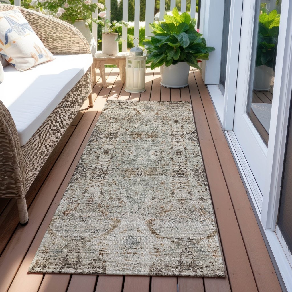 LOOMLAN Rugs Leyrana Ivory Washable Indoor-Outdoor Rug