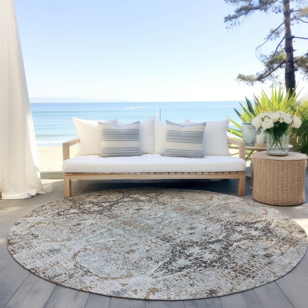 LOOMLAN Rugs Leyrana Ivory Washable Indoor-Outdoor Rug