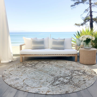 LOOMLAN Rugs Leyrana Ivory Washable Indoor-Outdoor Rug