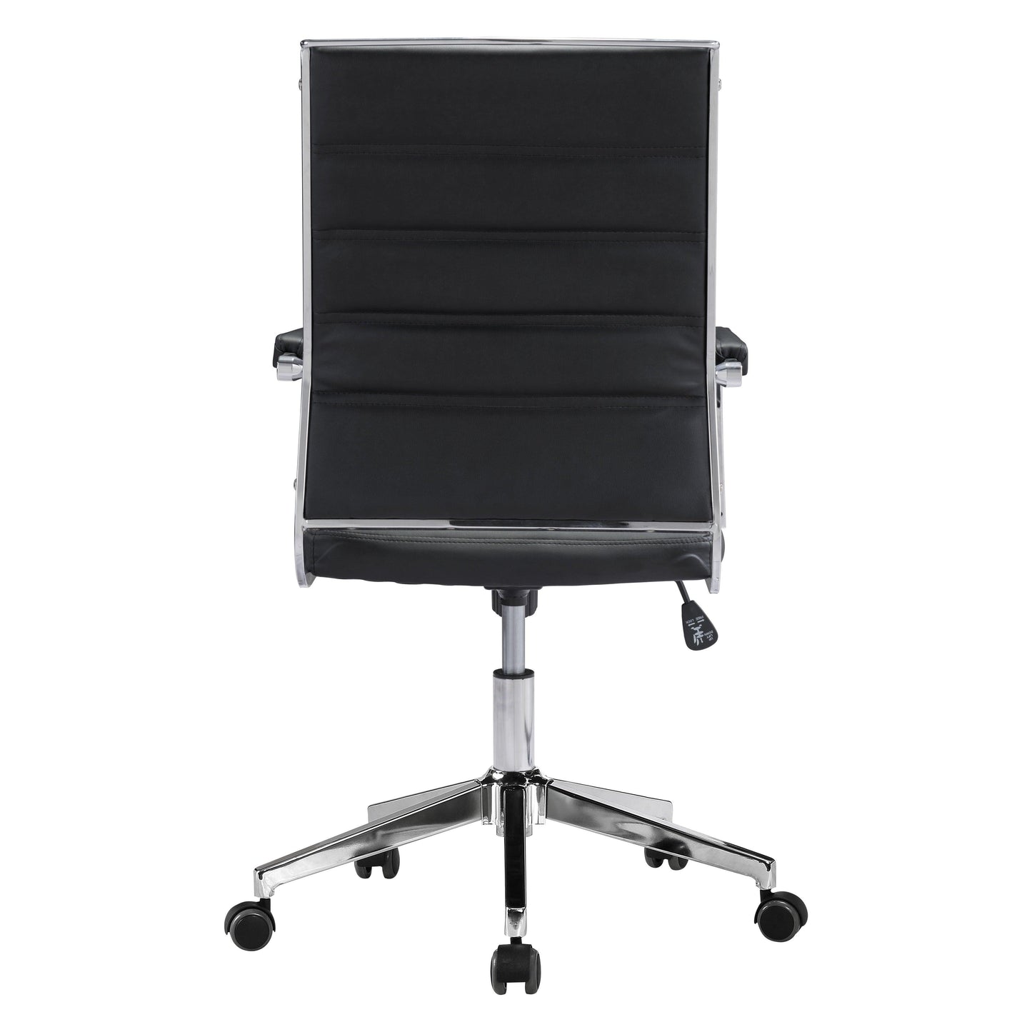 Liderato Office Chair Black - Sideboards and Things Brand_Zuo Modern, Color_Black, Color_Silver, Depth_20-30, Features_Adjustable Height, Features_Swivel, Finish_Polished, Height_30-40, Materials_Metal, Materials_Upholstery, Metal Type_Steel, Upholstery Type_Leather, Upholstery Type_Vegan Leather, Width_20-30