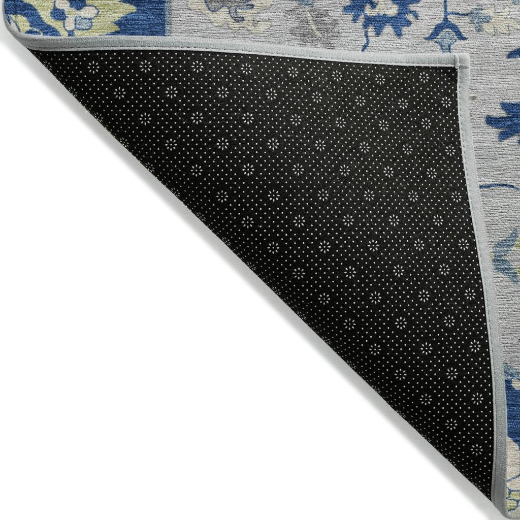 LOOMLAN Rugs Lidia Blue Washable Indoor-Outdoor Rug