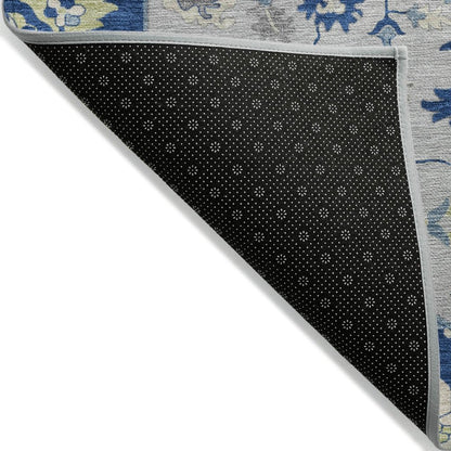 LOOMLAN Rugs Lidia Blue Washable Indoor-Outdoor Rug