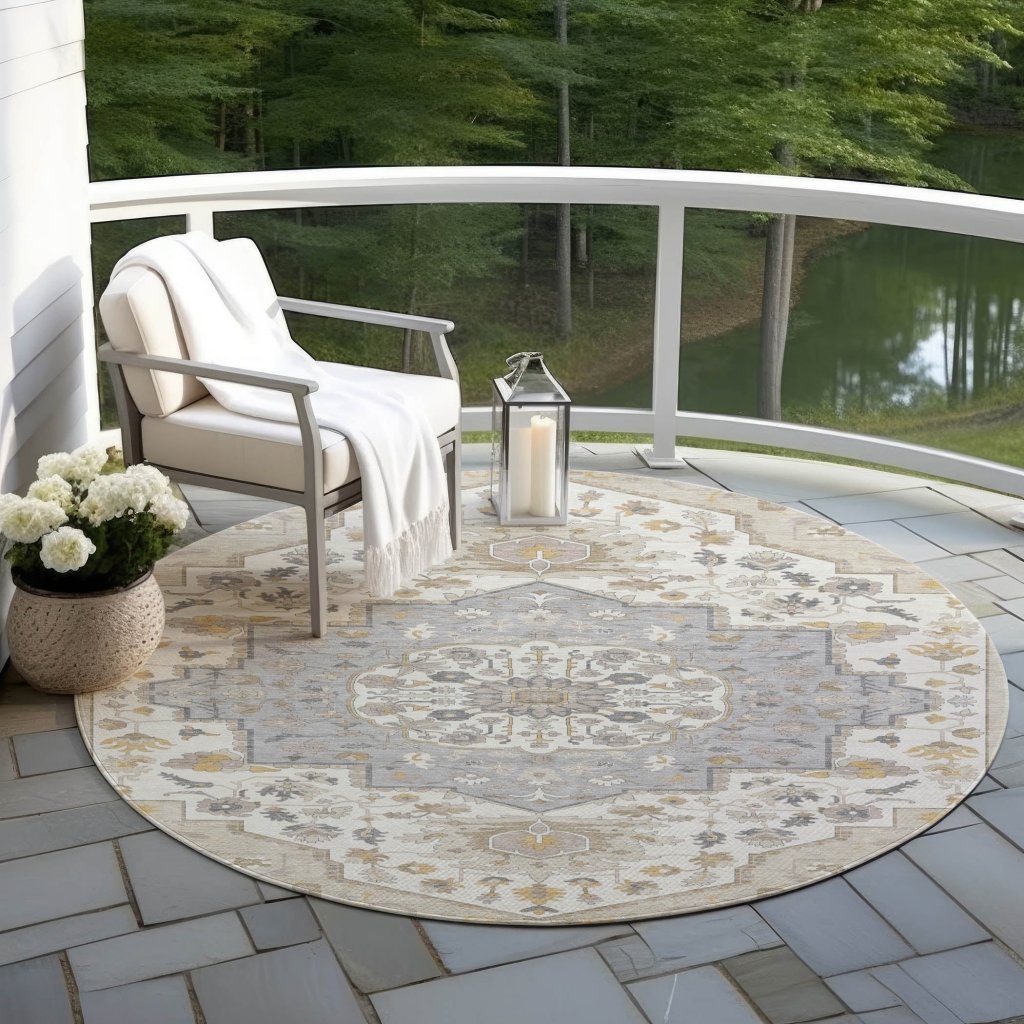 LOOMLAN Rugs Lidia Brown Washable Indoor-Outdoor Rug