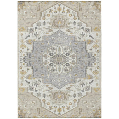 LOOMLAN Rugs Lidia Brown Washable Indoor-Outdoor Rug