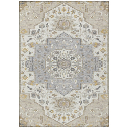 LOOMLAN Rugs Lidia Brown Washable Indoor-Outdoor Rug