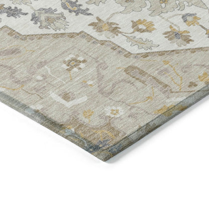 LOOMLAN Rugs Lidia Brown Washable Indoor-Outdoor Rug