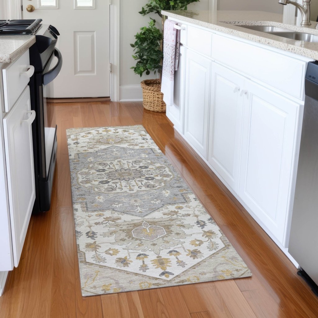LOOMLAN Rugs Lidia Brown Washable Indoor-Outdoor Rug