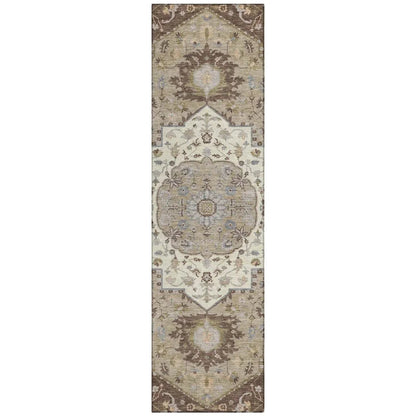 LOOMLAN Rugs Lidia Chocolate Washable Indoor-Outdoor Rug