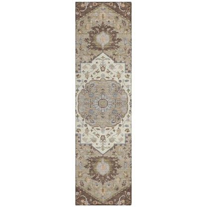 LOOMLAN Rugs Lidia Chocolate Washable Indoor-Outdoor Rug