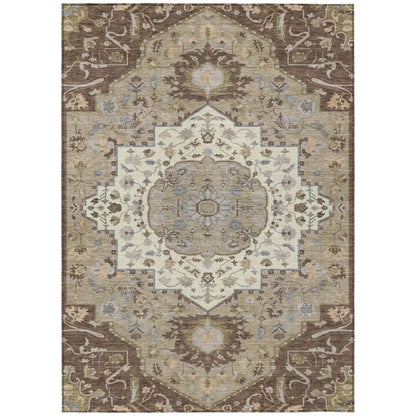 LOOMLAN Rugs Lidia Chocolate Washable Indoor-Outdoor Rug