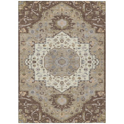 LOOMLAN Rugs Lidia Chocolate Washable Indoor-Outdoor Rug