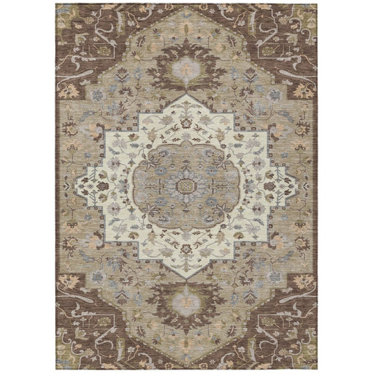 LOOMLAN Rugs Lidia Chocolate Washable Indoor-Outdoor Rug