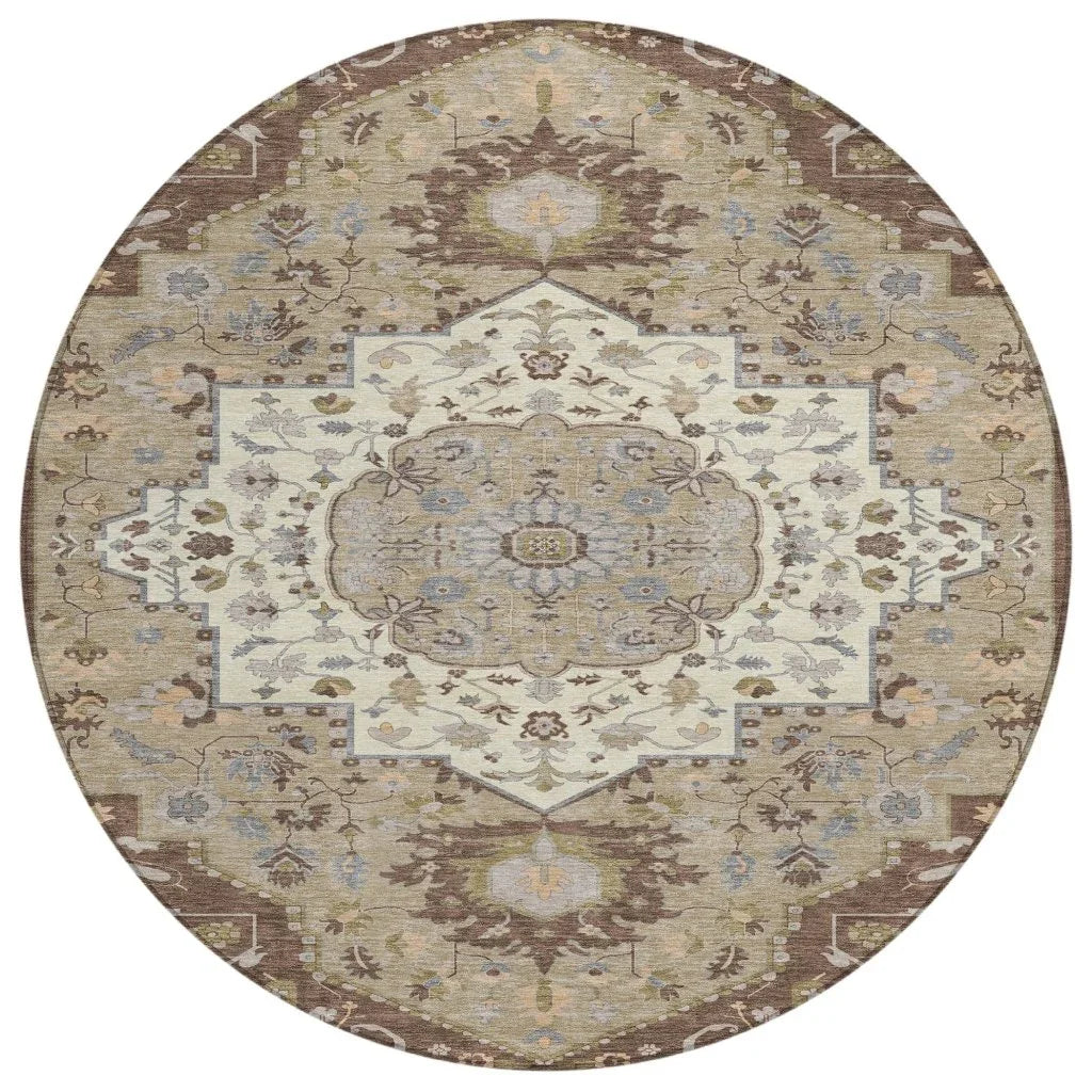 LOOMLAN Rugs Lidia Chocolate Washable Indoor-Outdoor Rug