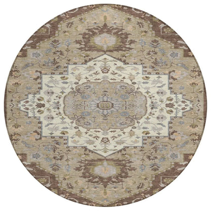 LOOMLAN Rugs Lidia Chocolate Washable Indoor-Outdoor Rug