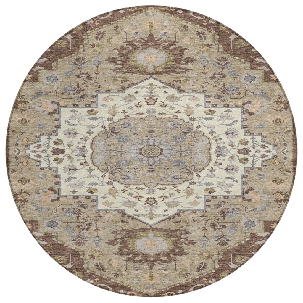 LOOMLAN Rugs Lidia Chocolate Washable Indoor-Outdoor Rug