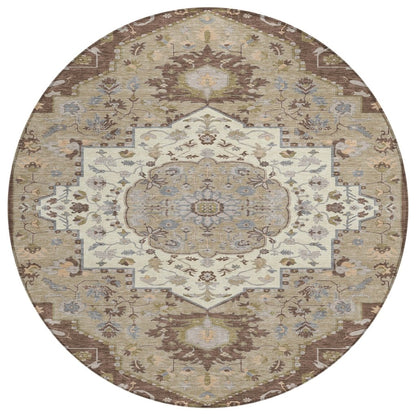 LOOMLAN Rugs Lidia Chocolate Washable Indoor-Outdoor Rug