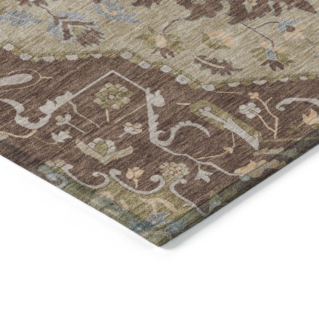LOOMLAN Rugs Lidia Chocolate Washable Indoor-Outdoor Rug
