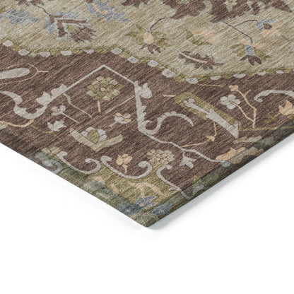 LOOMLAN Rugs Lidia Chocolate Washable Indoor-Outdoor Rug