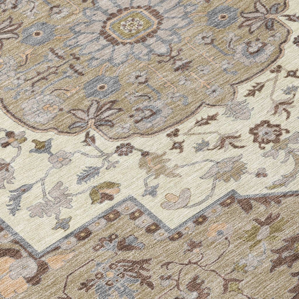 LOOMLAN Rugs Lidia Chocolate Washable Indoor-Outdoor Rug