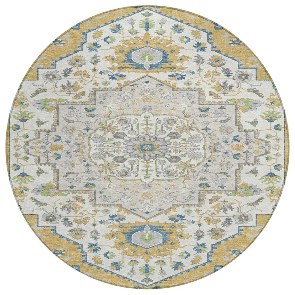 LOOMLAN Rugs Lidia Gold Washable Indoor-Outdoor Rug