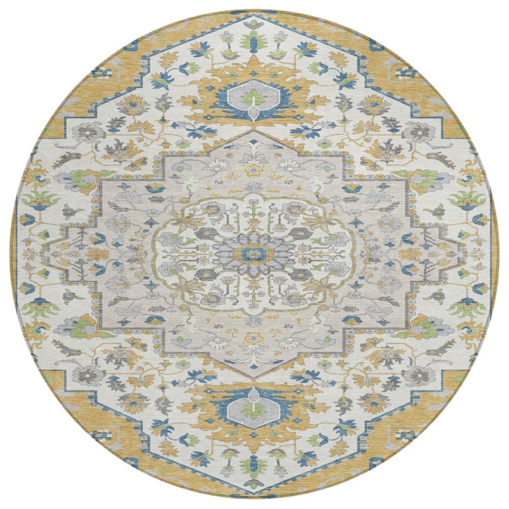 LOOMLAN Rugs Lidia Gold Washable Indoor-Outdoor Rug