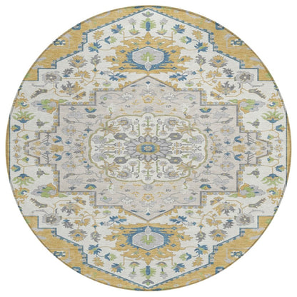 LOOMLAN Rugs Lidia Gold Washable Indoor-Outdoor Rug
