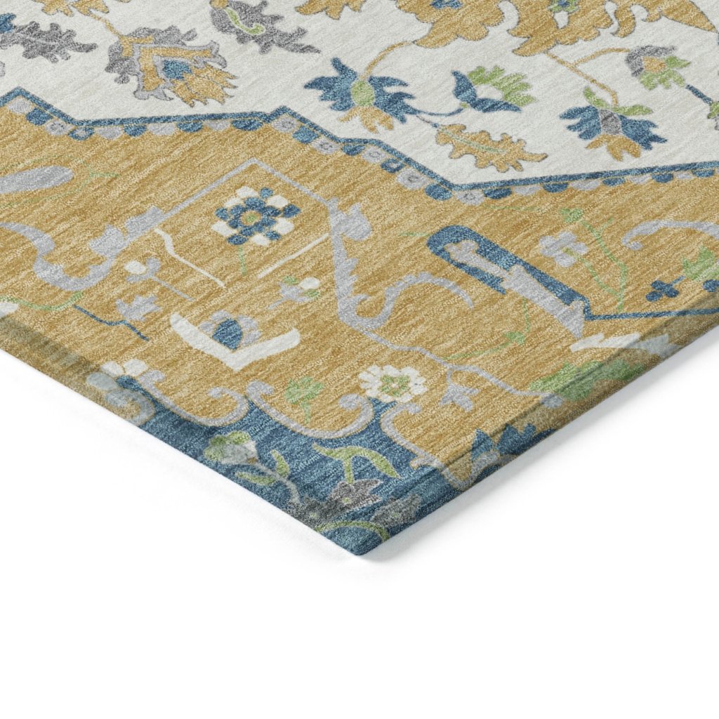 LOOMLAN Rugs Lidia Gold Washable Indoor-Outdoor Rug