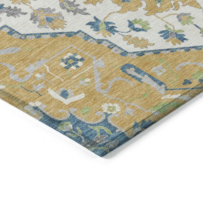 LOOMLAN Rugs Lidia Gold Washable Indoor-Outdoor Rug
