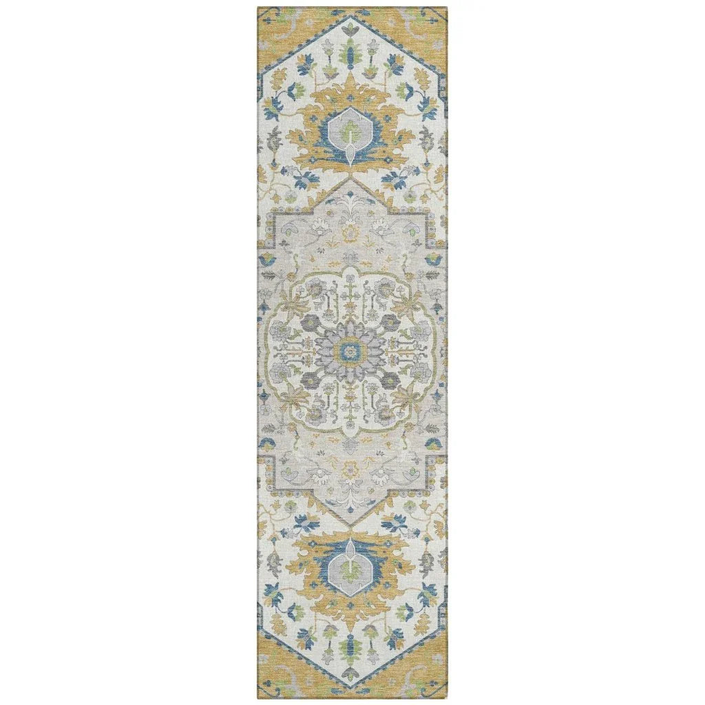 LOOMLAN Rugs Lidia Gold Washable Indoor-Outdoor Rug