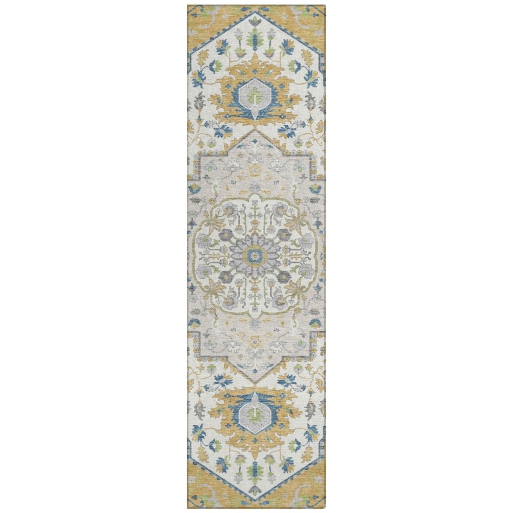 LOOMLAN Rugs Lidia Gold Washable Indoor-Outdoor Rug