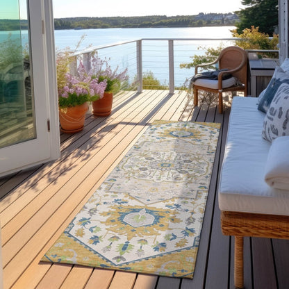 LOOMLAN Rugs Lidia Gold Washable Indoor-Outdoor Rug