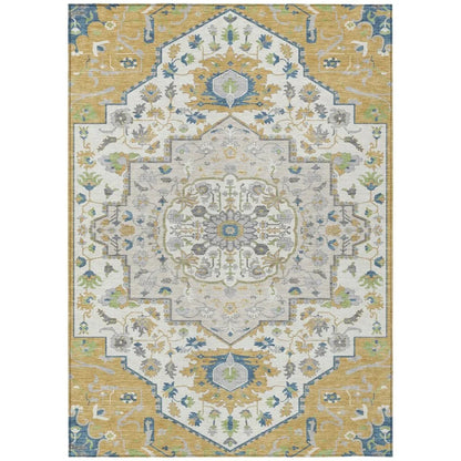 LOOMLAN Rugs Lidia Gold Washable Indoor-Outdoor Rug