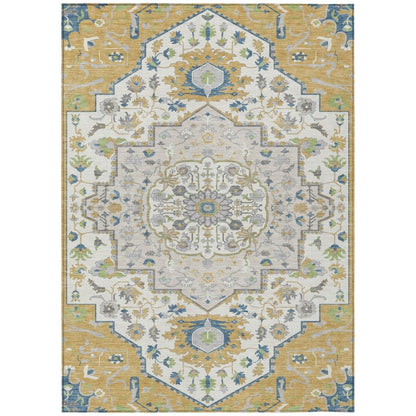 LOOMLAN Rugs Lidia Gold Washable Indoor-Outdoor Rug