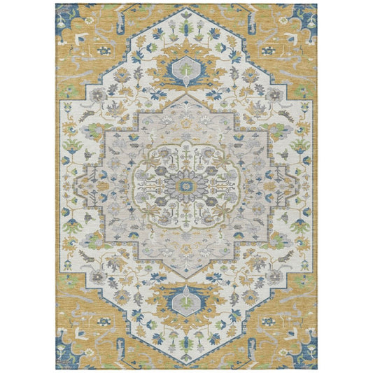 LOOMLAN Rugs Lidia Gold Washable Indoor-Outdoor Rug