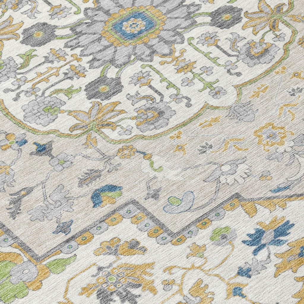 LOOMLAN Rugs Lidia Gold Washable Indoor-Outdoor Rug