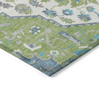 LOOMLAN Rugs Lidia Green Washable Indoor-Outdoor Rug